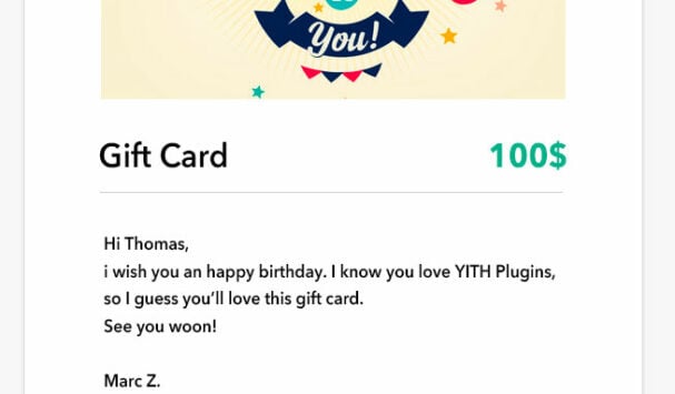 Gift card email