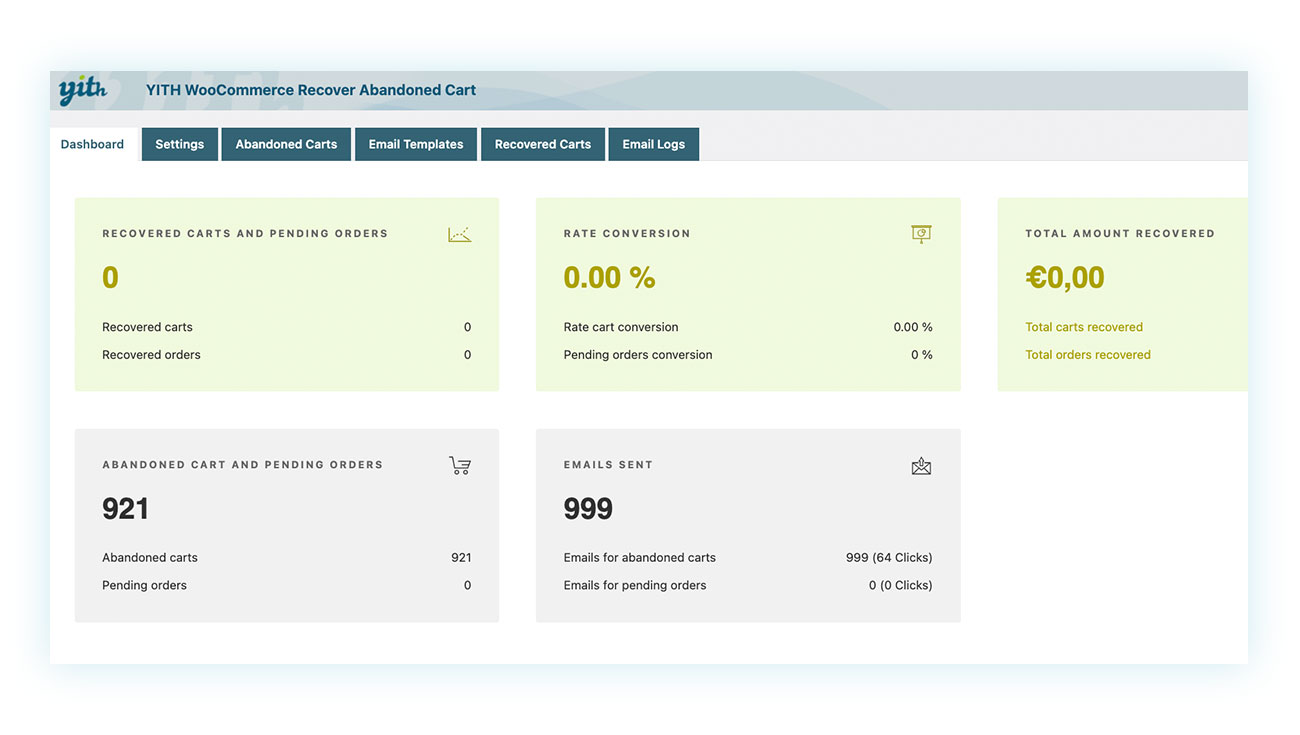 Plugin's dashboard