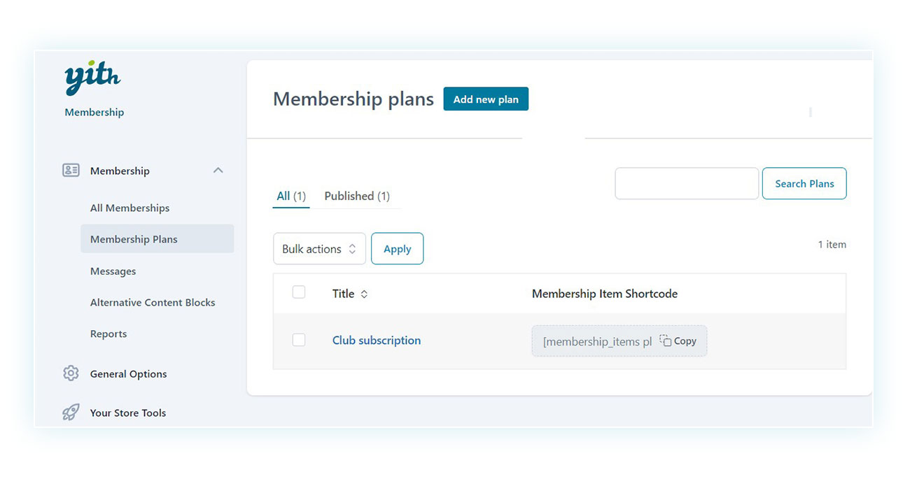 Membership plans