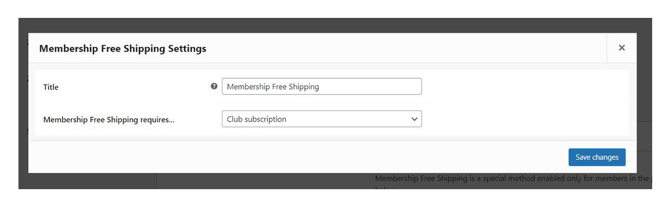 Membership free shipping settings