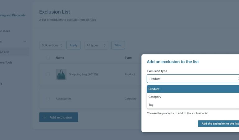 Exclusion list