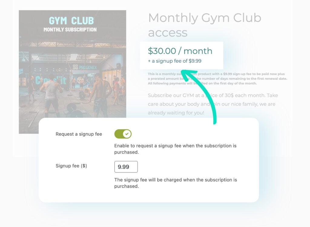 Sign-up fee