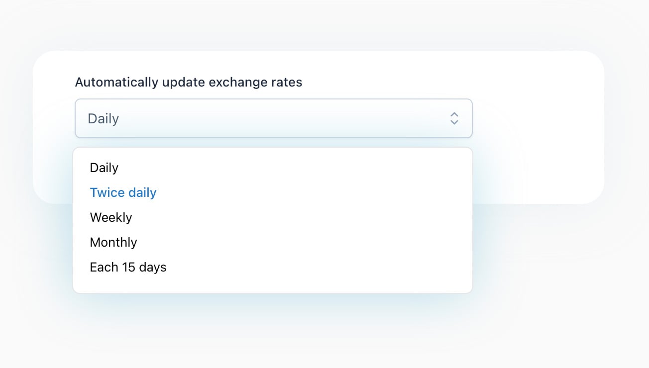Update exchange rates