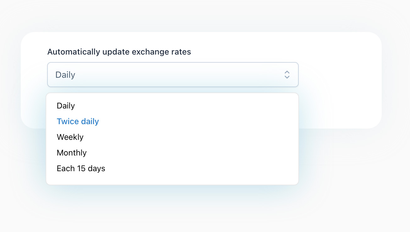 Update exchange rates