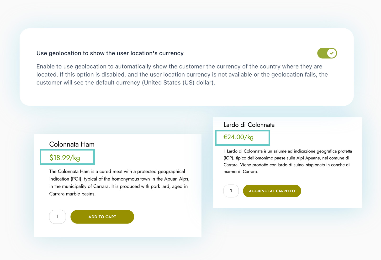 Currency by geolocation