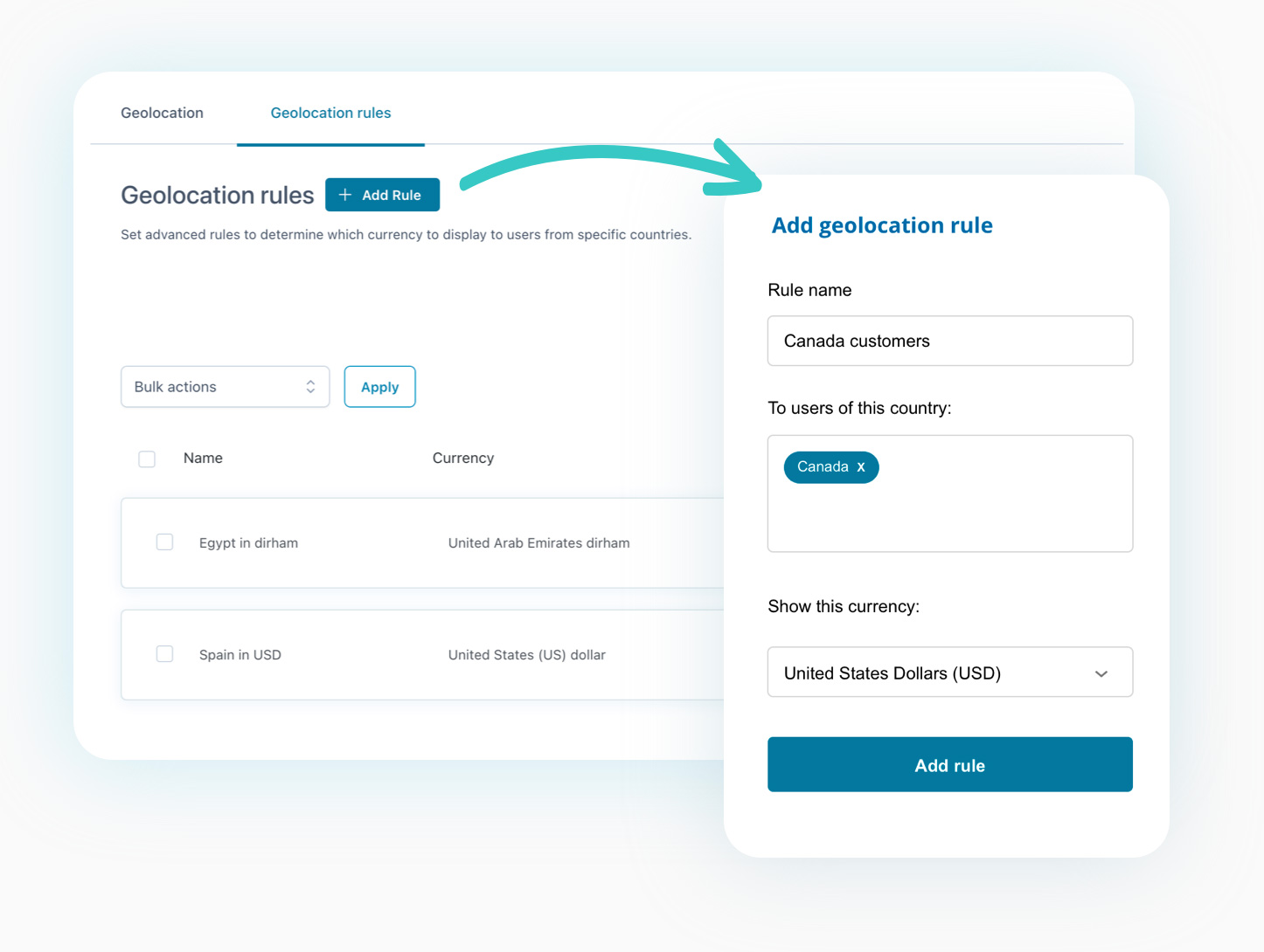 Geolocated settings