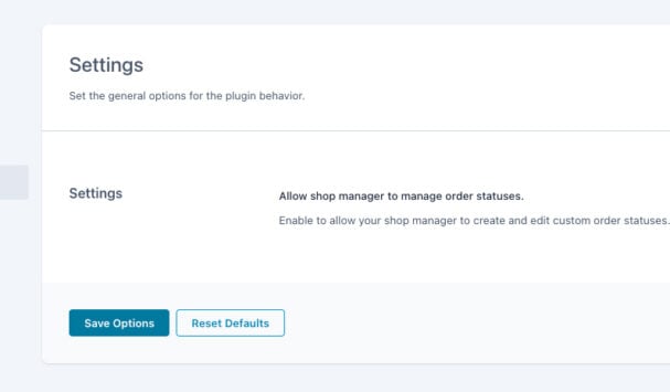 Enable custom statuses for shop managers