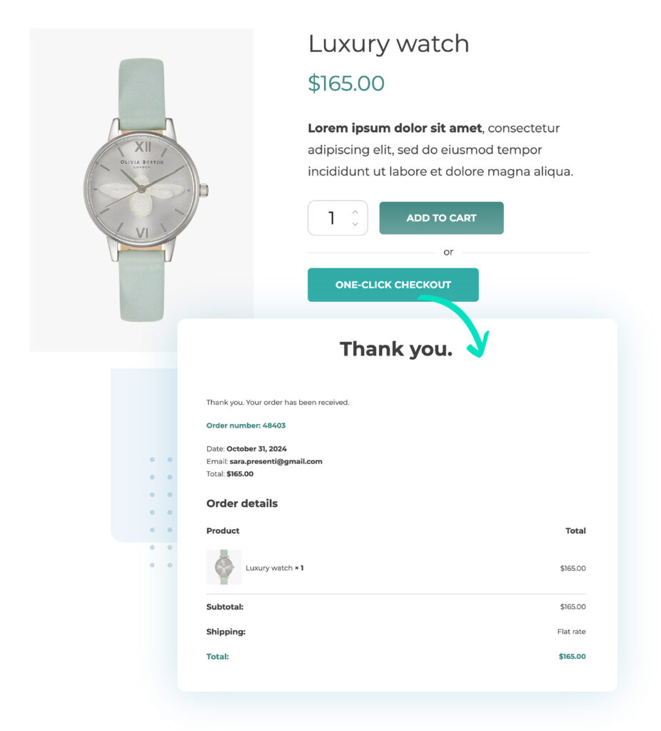 1. Click Purchase Example YITH WooCommerce One-Click Checkout