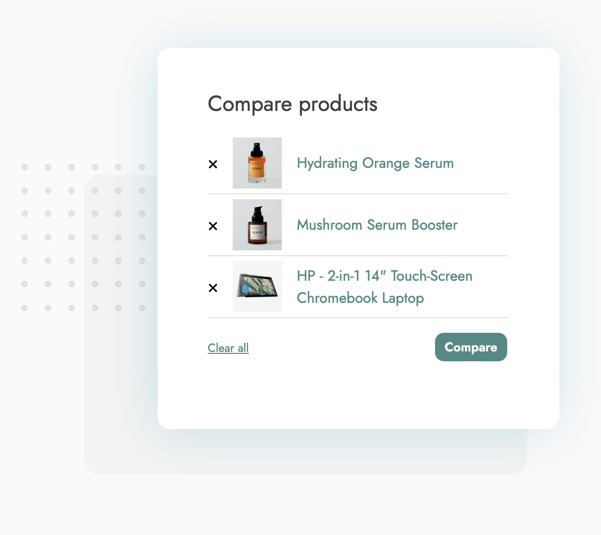 Compare widget