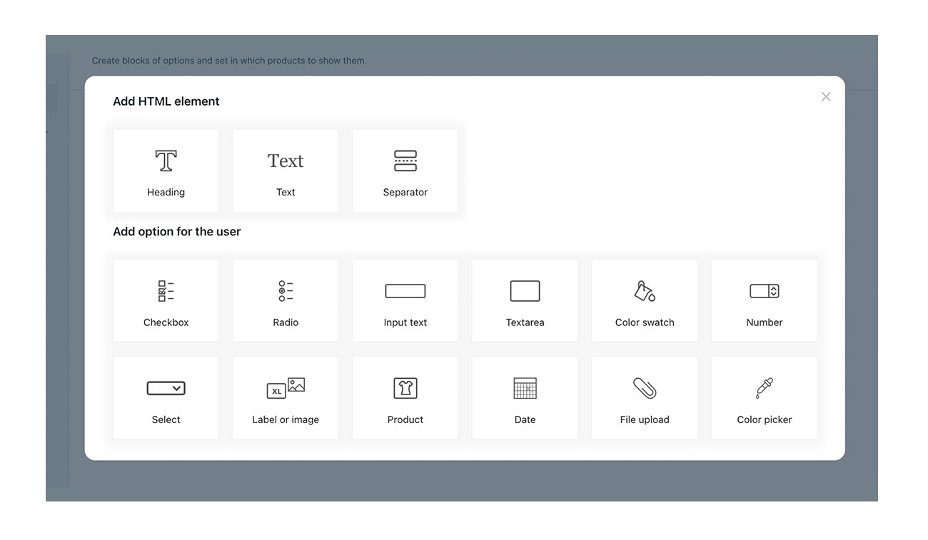 Types of fields available