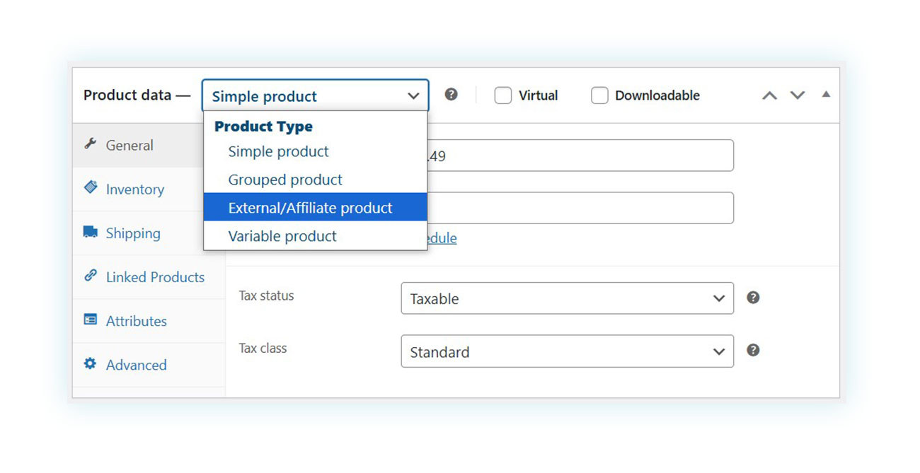 External and/or affiliate product creation