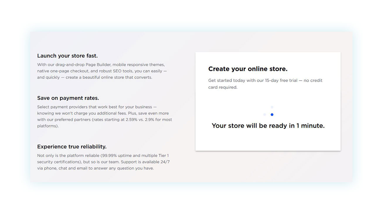 Creation of the shop via BigCommerce