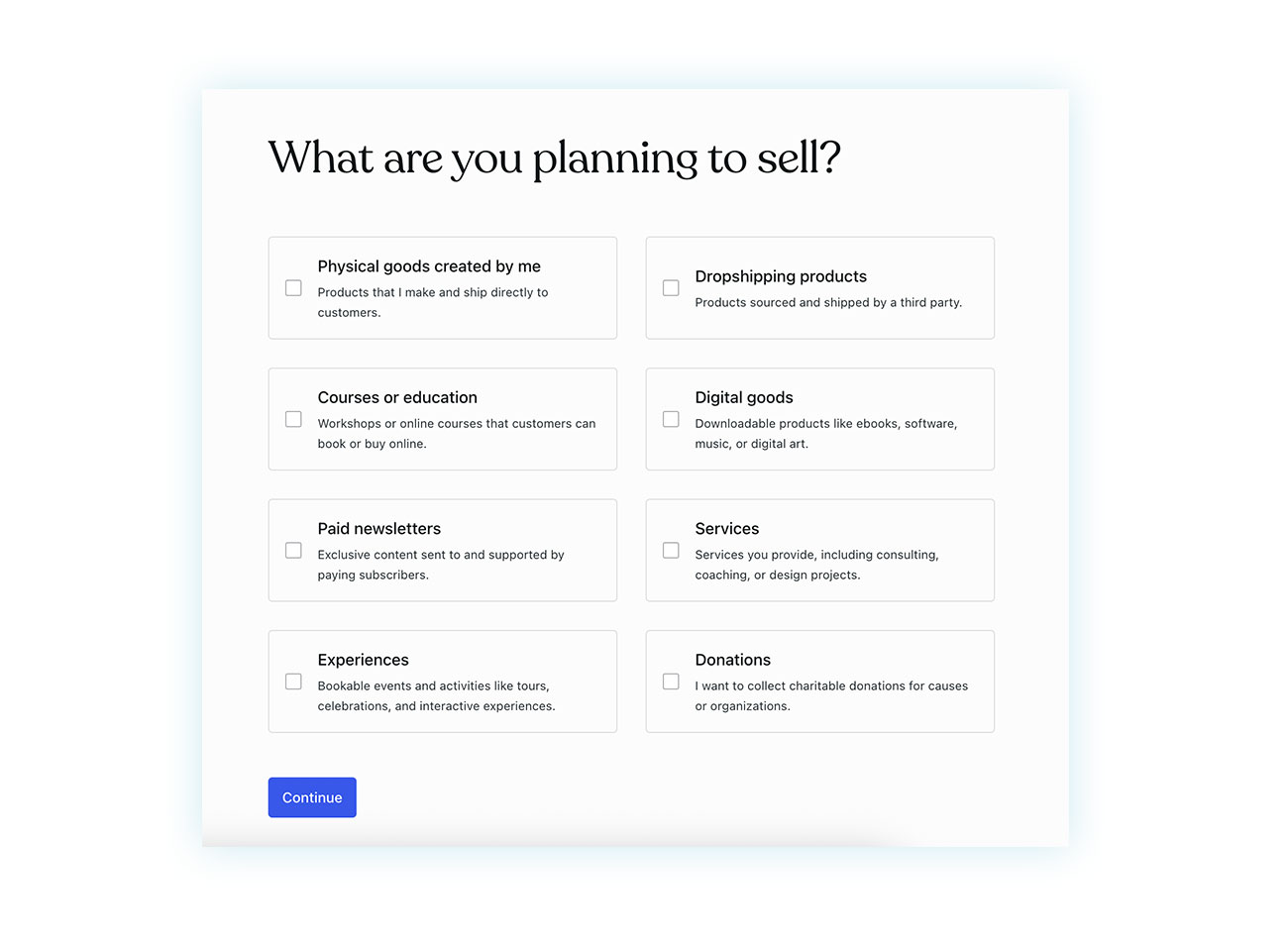 One of the steps in the WooCommerce setup wizard