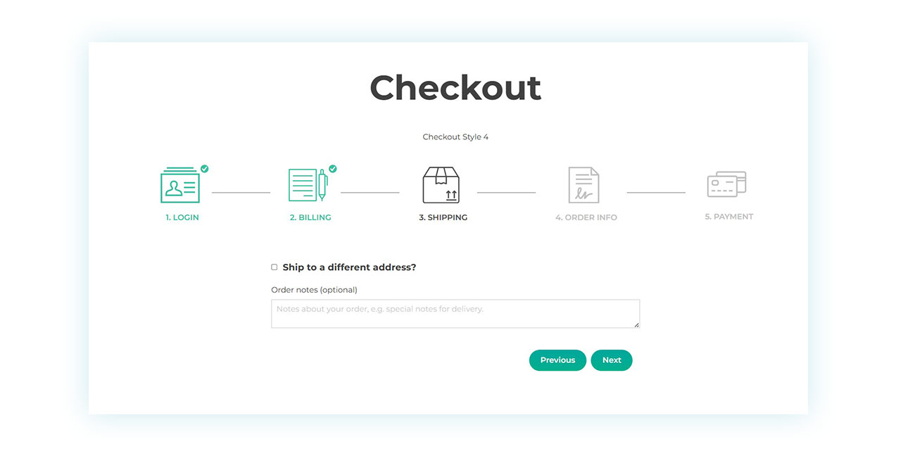 Multi-step checkout process created by the plugin