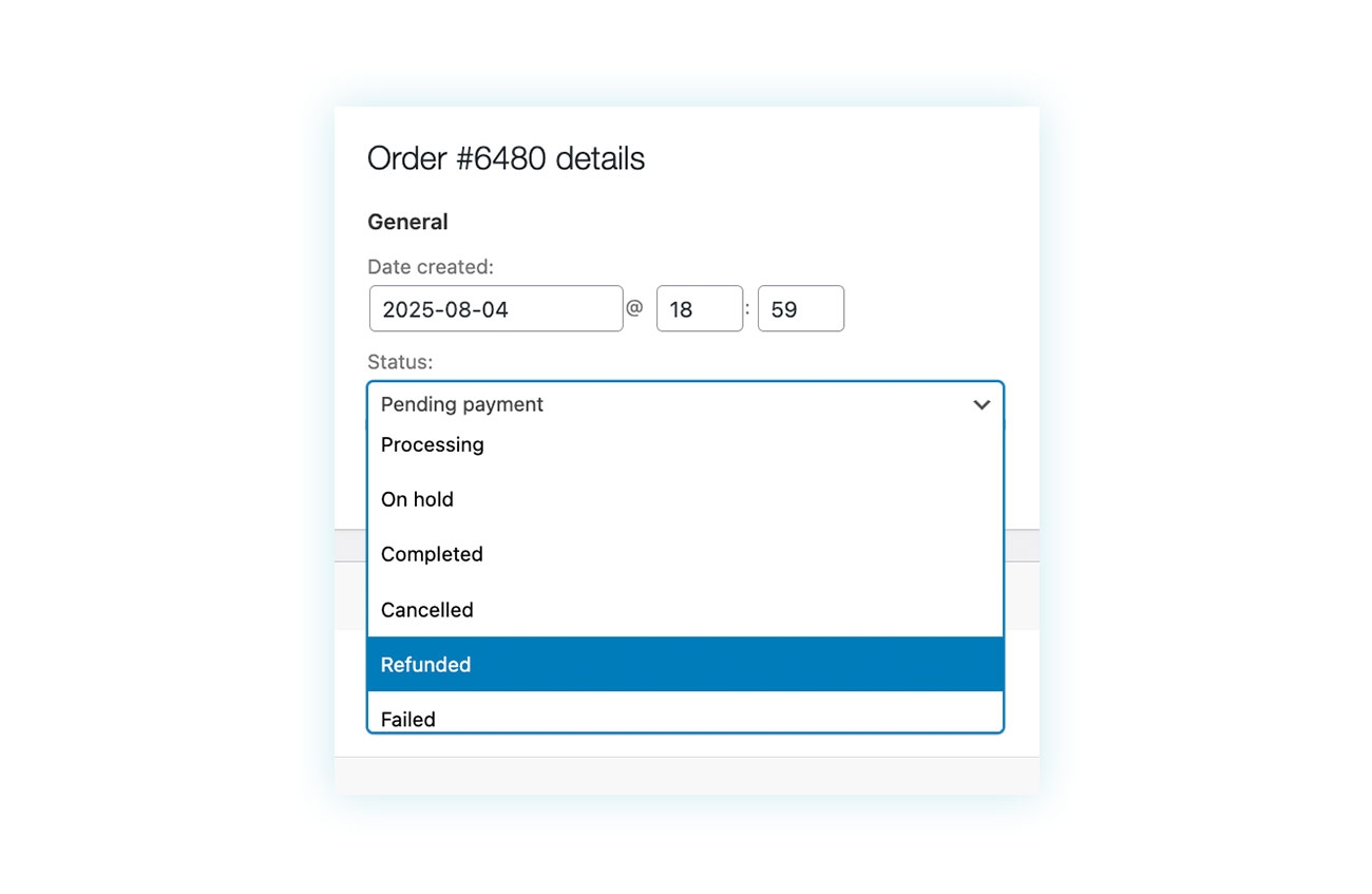 Original WooCommerce order statuses