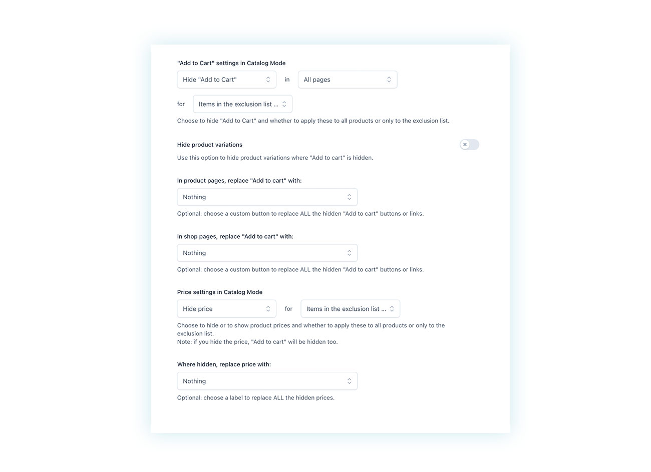 Plugin options