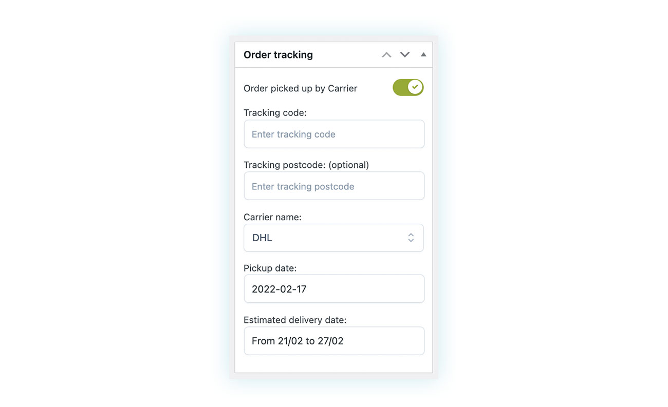 Product tracking data